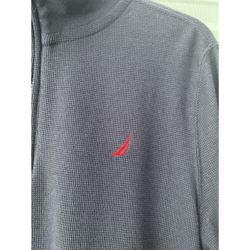 NWT Nautica Sport Long Sleeve 1/4 Zip Youth Boys L 14/16 Blue Fisherman Coastal - Picture 3 of 7